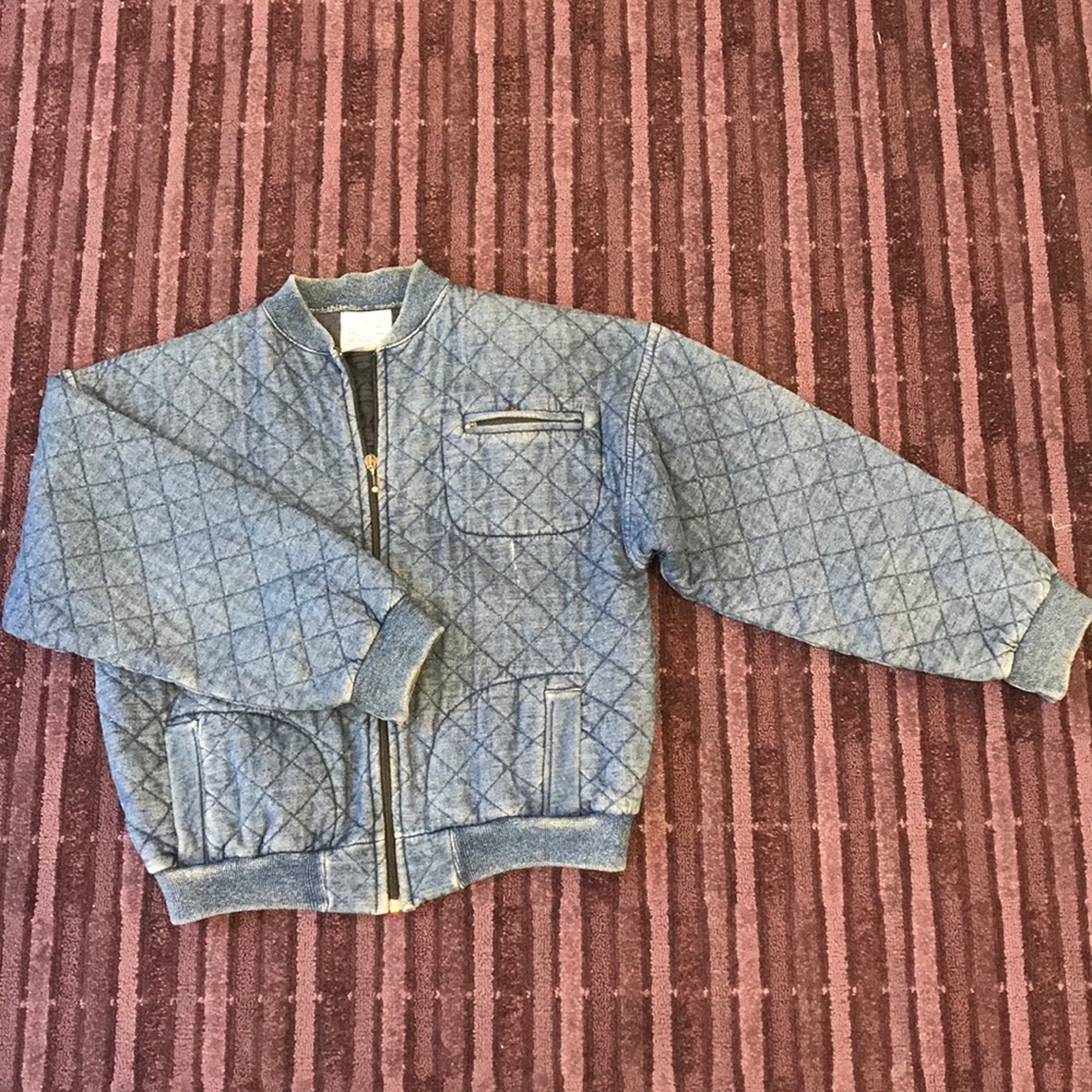 Artwork Blue chambray bomber jacket